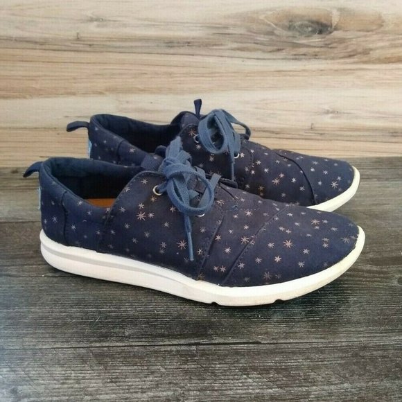 Toms Shoes - Toms Del Rey Lace Up Sneakers Blue Star Shoes